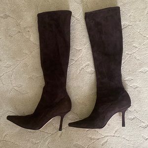 Authentic Jimmy Choo Brown Suede Knee High Boots